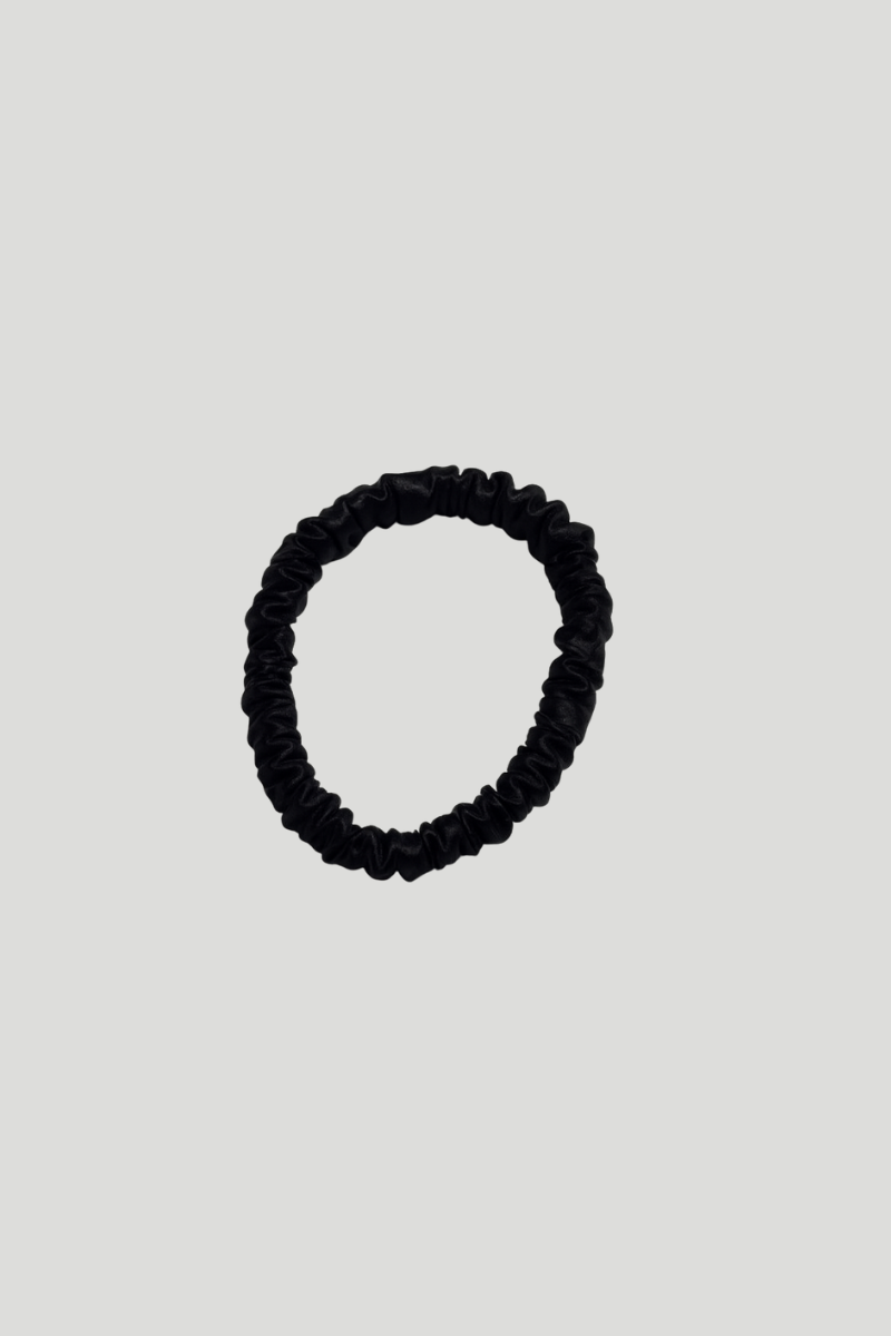 Max Simple Silk Thin Scrunchie – Black