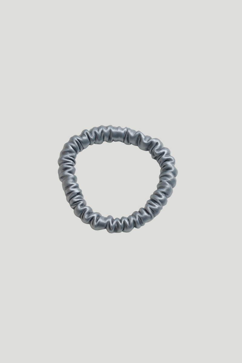 Max Simple Silk Thin Scrunchie – Silver Mist