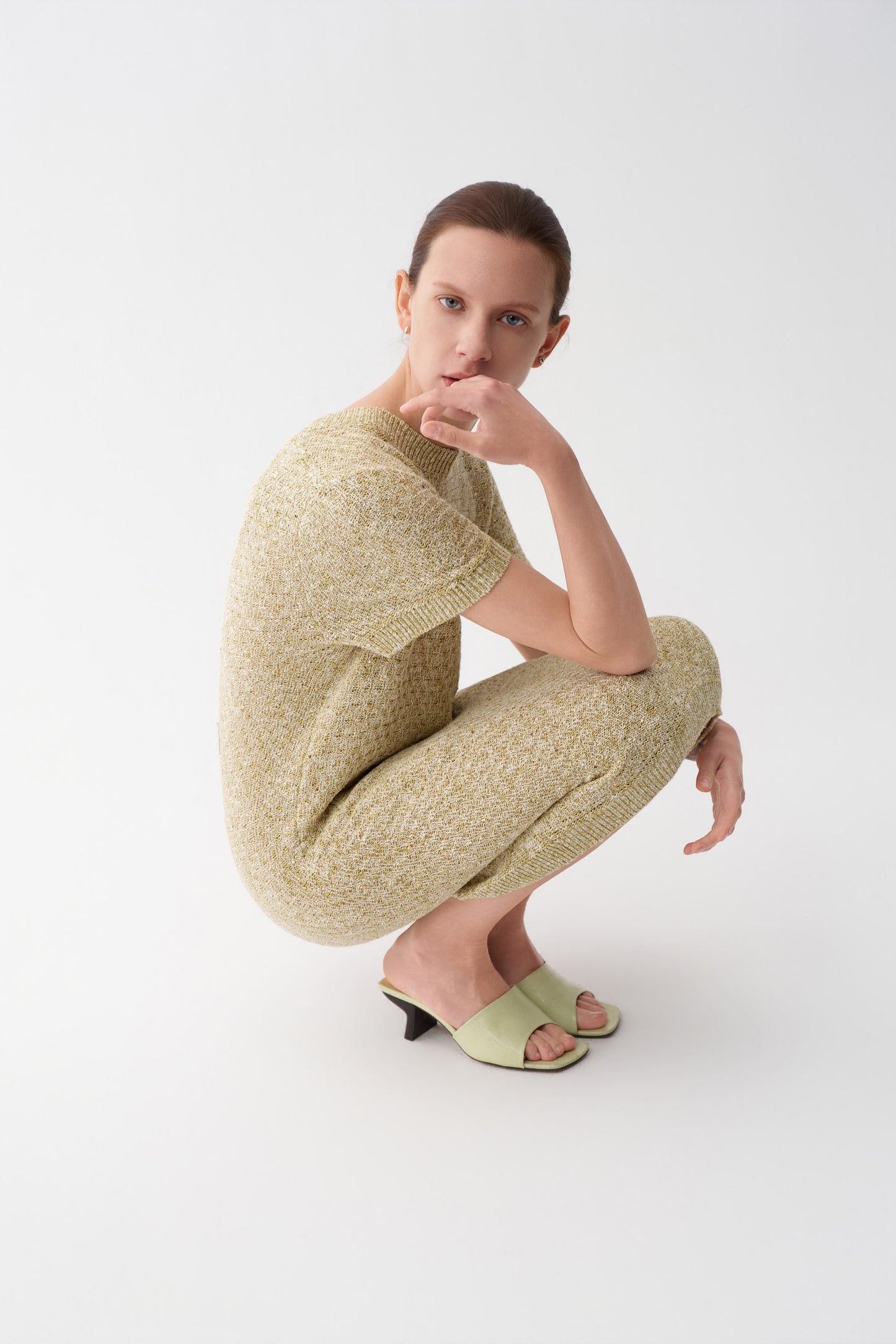 Sequin Tweed Linen Dress