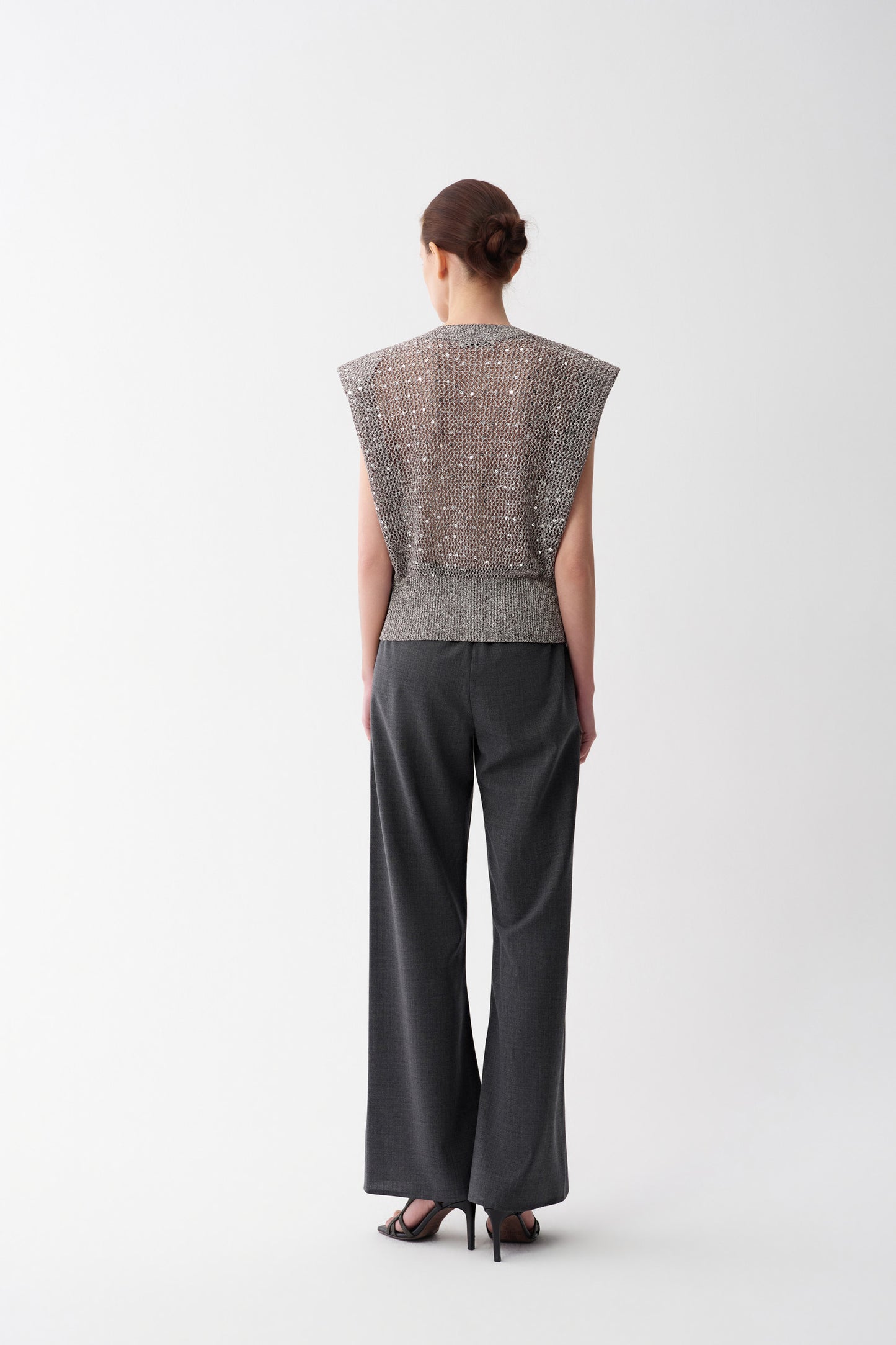 Cap-Sleeve Sequin Knit