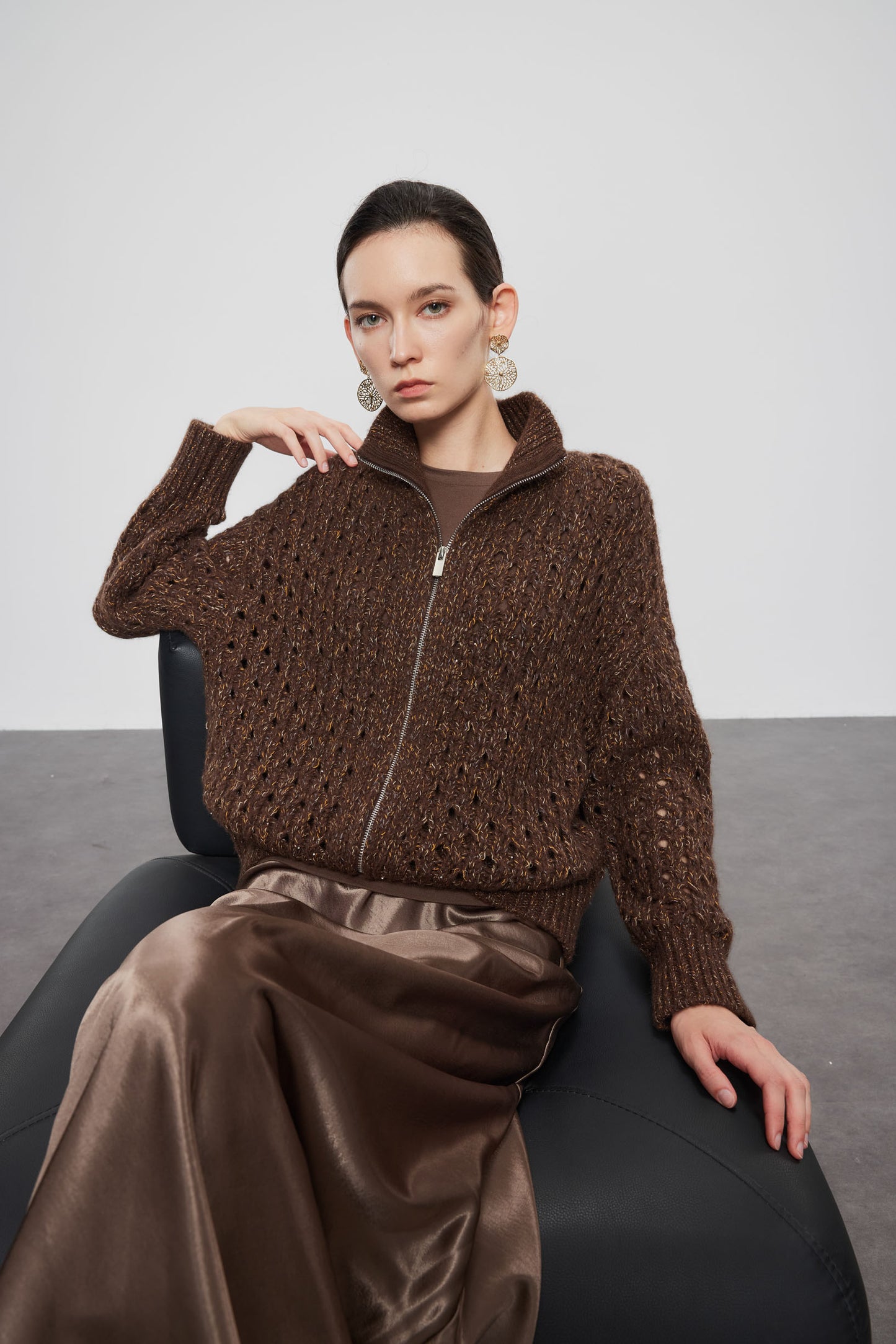 Eyelet Metallic Knit
