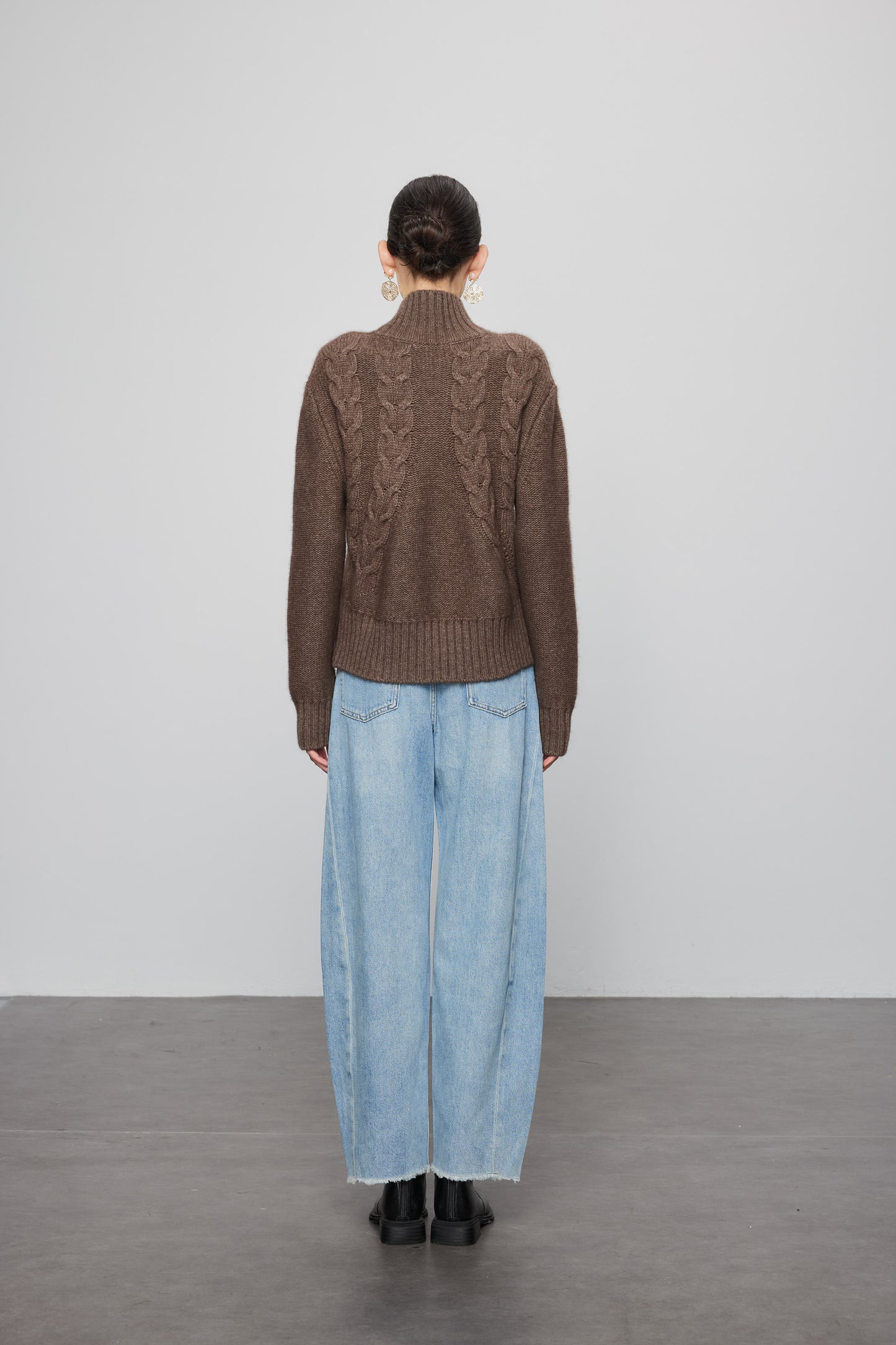 Wool Yak Blend Cable Knit Sweater