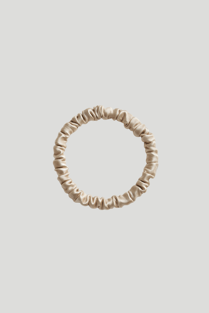 Max Simple Silk Thin Scrunchie – Light Taupe