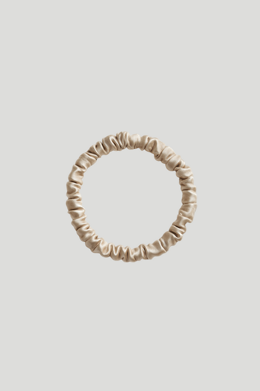 Max Simple Silk Thin Scrunchie – Light Taupe