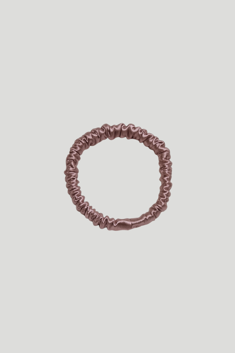 Max Simple Silk Thin Scrunchie – Rose Pink