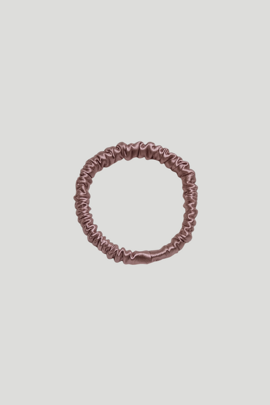 Max Simple Silk Thin Scrunchie – Rose Pink