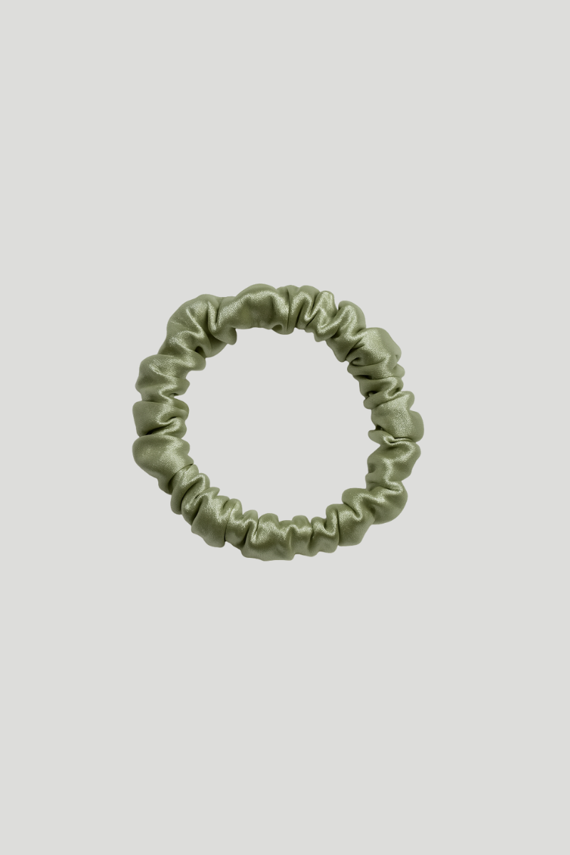 Max Simple Silk Thin Scrunchie – Sage Green