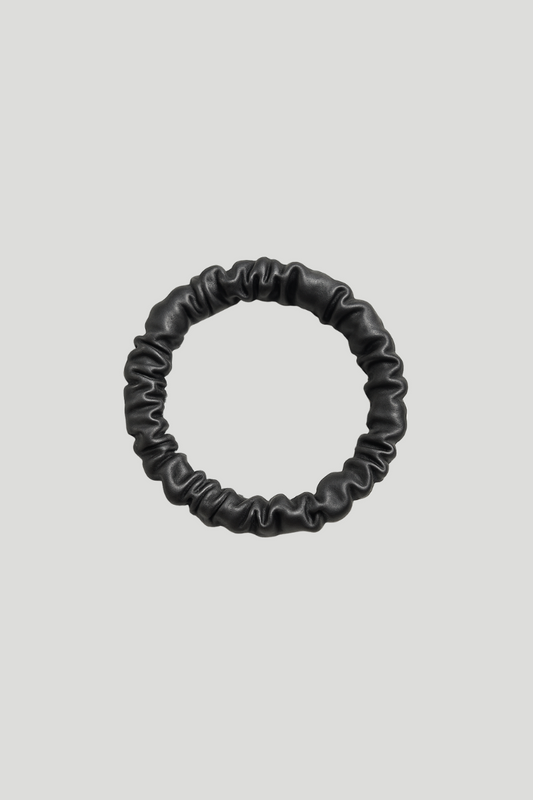 Max Simple Silk Thin Scrunchie – Charcoal Grey