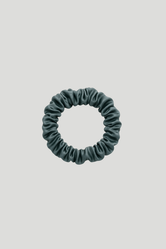 Max Simple Silk Thin Scrunchie – Slate Blue
