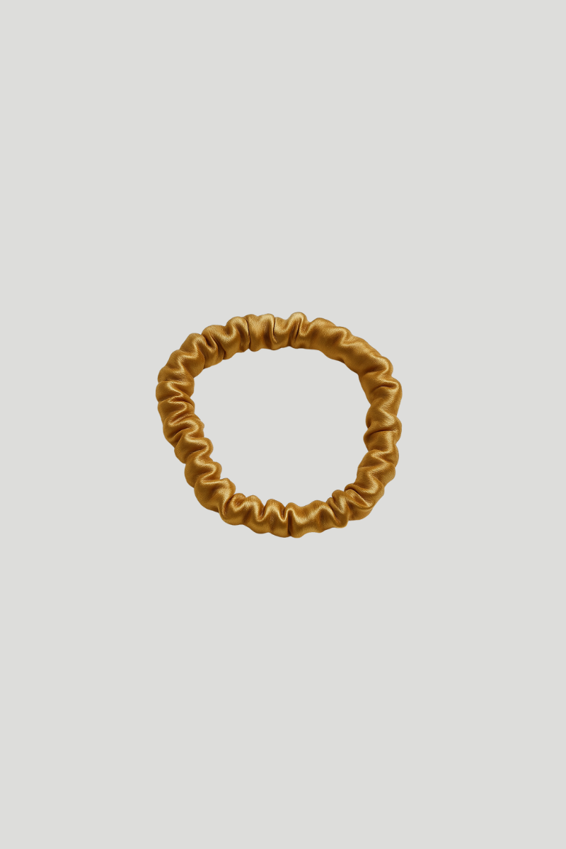 Max Simple Silk Thin Scrunchie – Golden Caramel