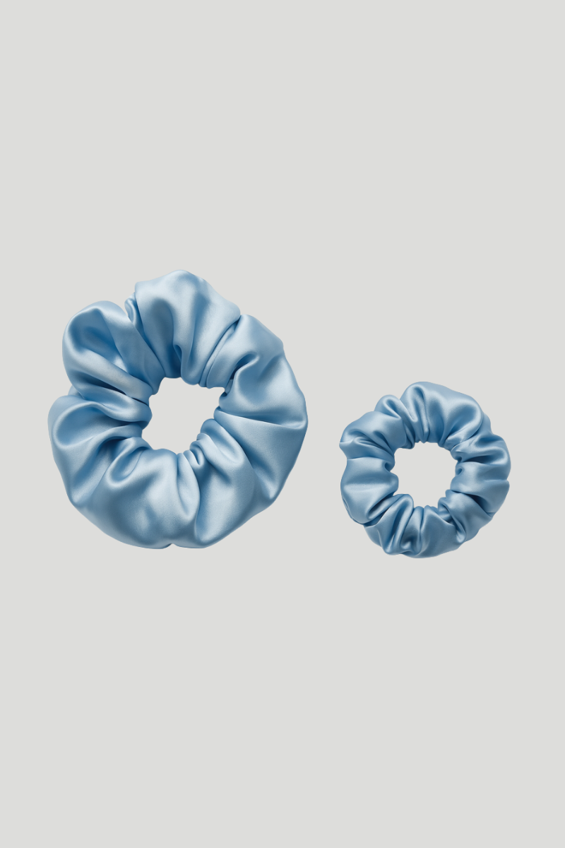 Max Simple Silk Classic Scrunchie-Dusty Blue