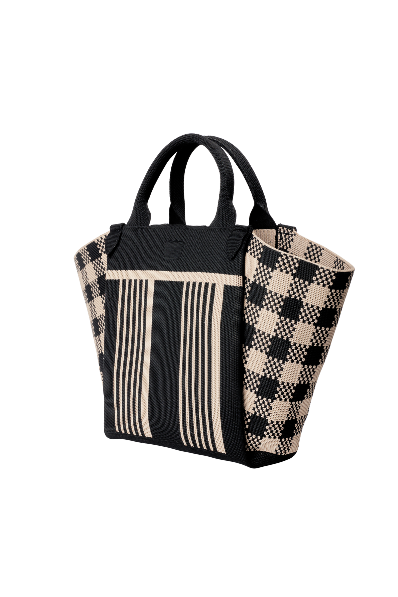 Checkered Pattern Bag-Black