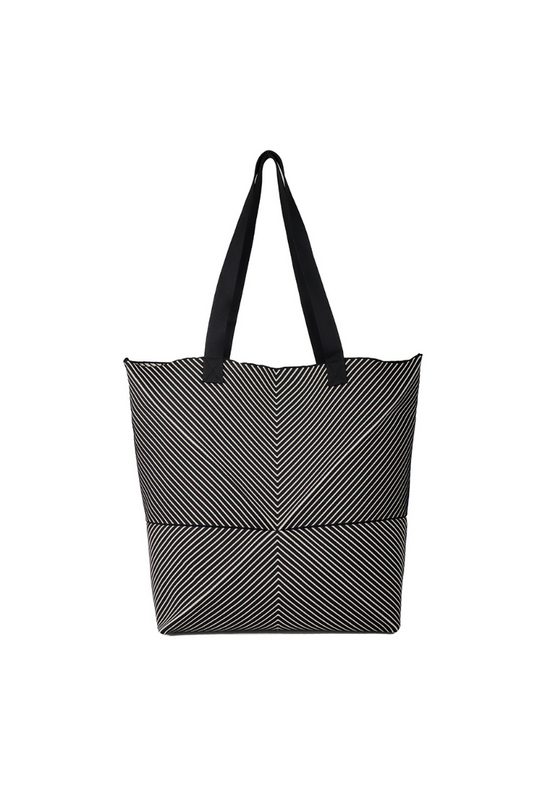 Foldable Knit Small Bag-Black/White