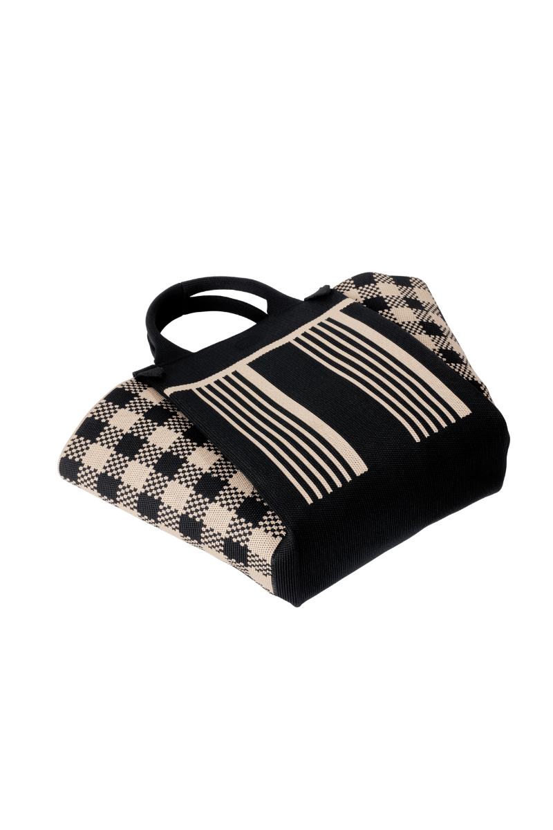 Checkered Pattern Bag-Black