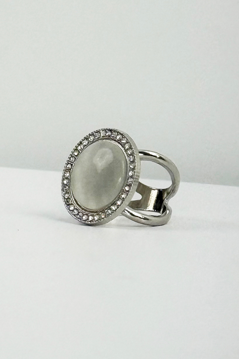 Rhinestone Scarf Ring-Crystal