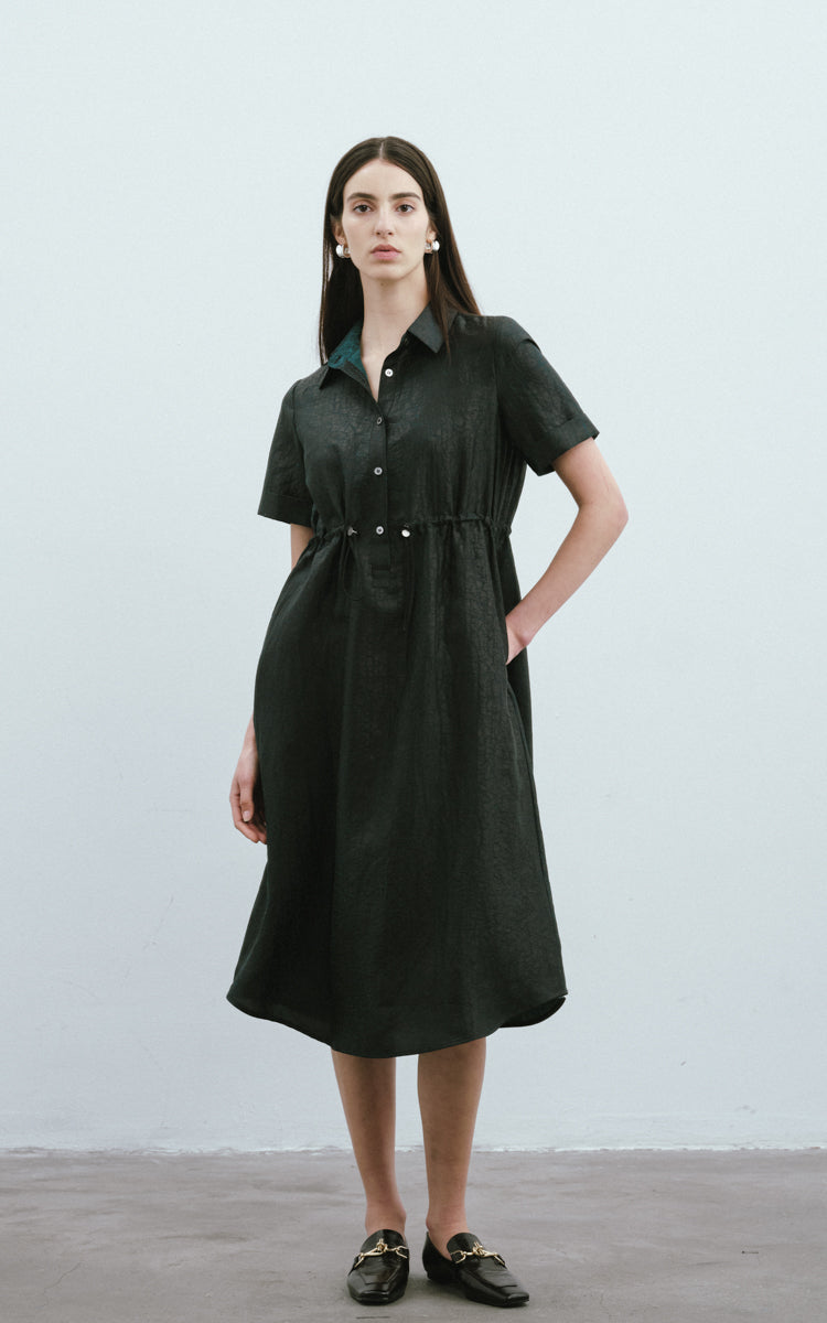 Turtle Shell Pattern Silk Dress