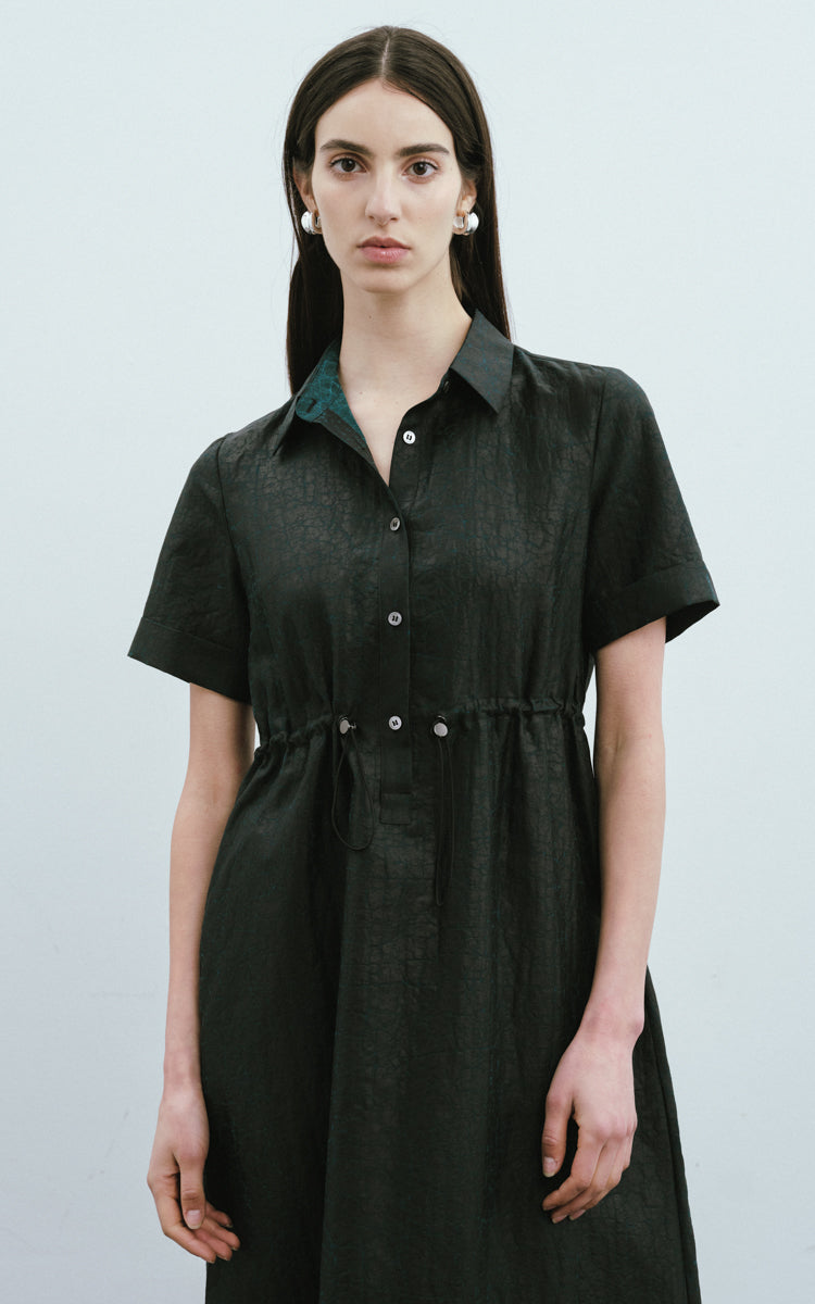 Turtle Shell Pattern Silk Dress