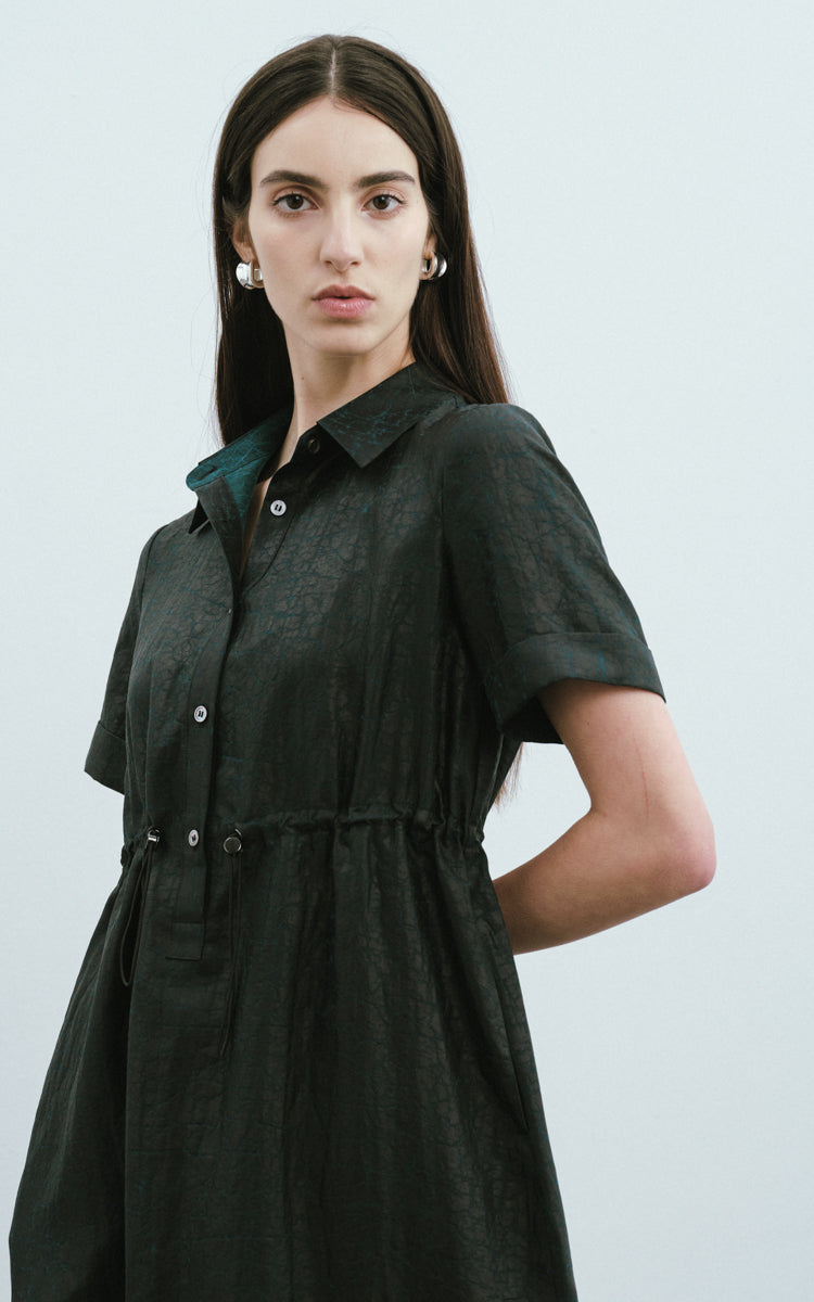 Turtle Shell Pattern Silk Dress
