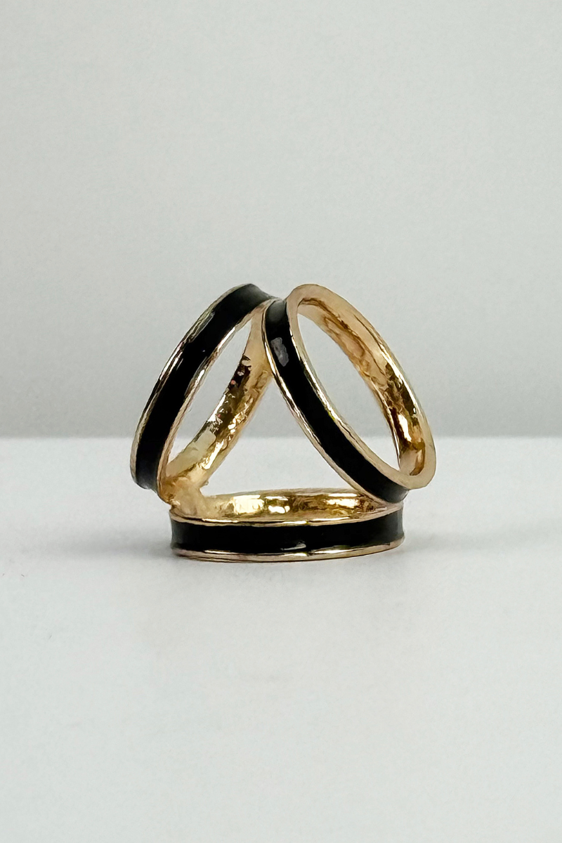 Triple-Loop Scarf Ring-Black