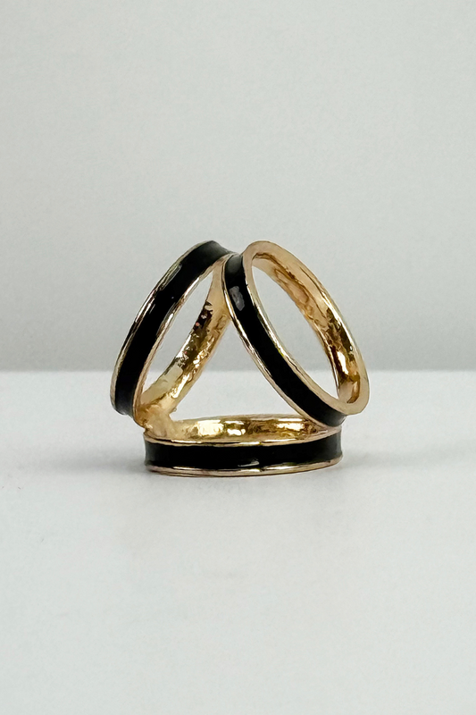 Triple-Loop Scarf Ring-Black