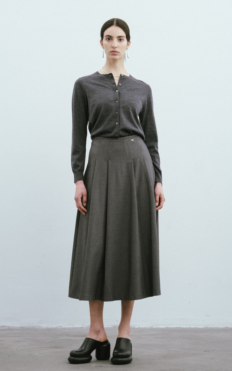 Round Neck Wool Cardigan