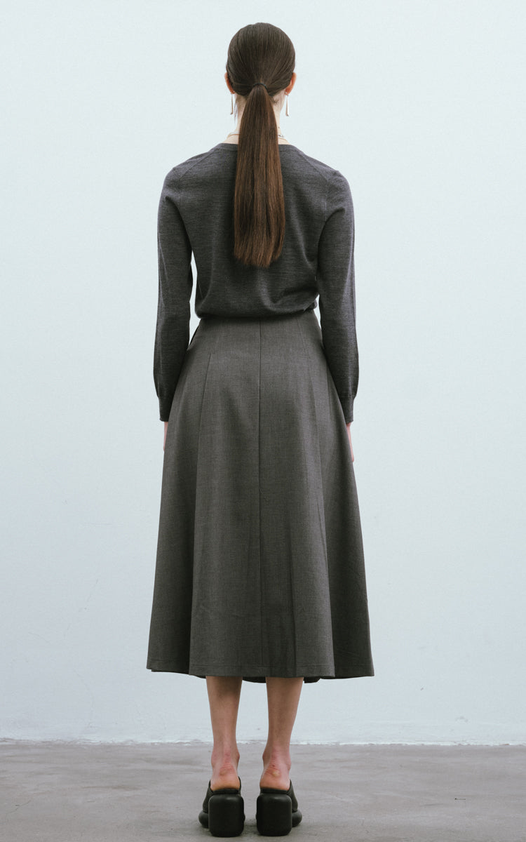 Round Neck Wool Cardigan