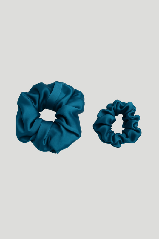 Max Simple Silk Classic Scrunchie - Crystal Teal