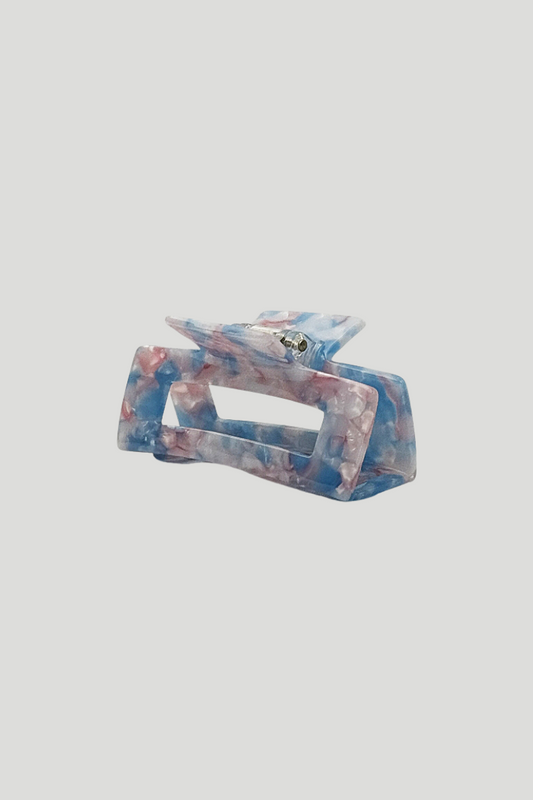 Acetate Azure Marble Claw Clip
