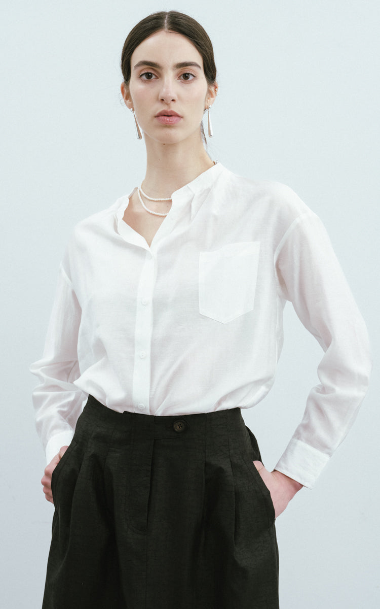 Collarless Casual Shirt