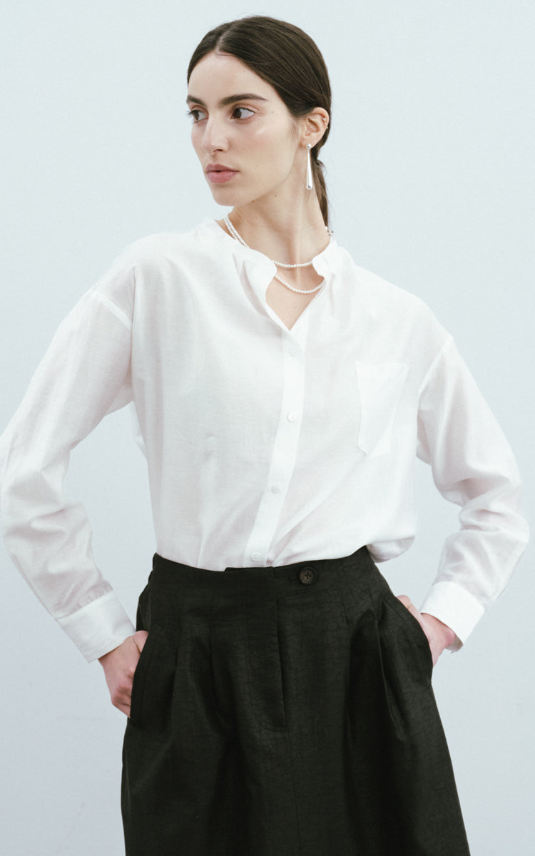 Collarless Casual Shirt
