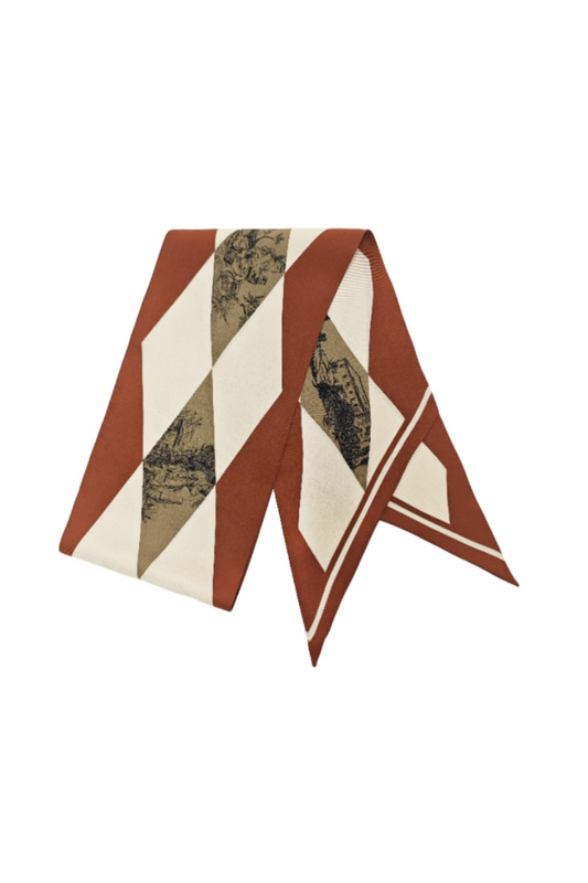 Diamond shaped Silk Scarf 65*65-Geometric