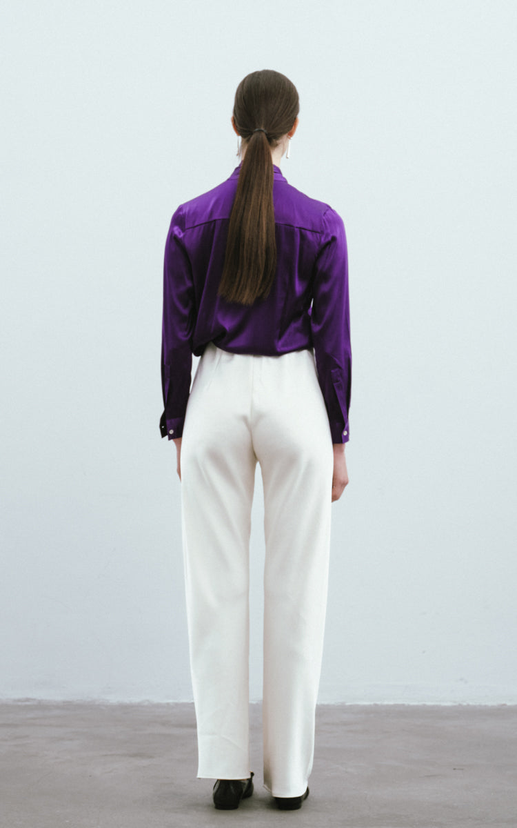 Silk Ribbon Blouse-Purple
