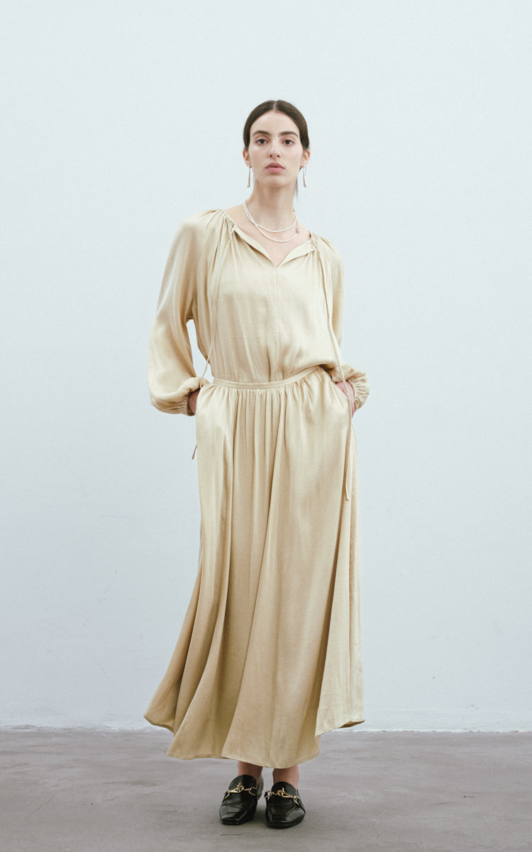 Pleated Hemline Skirt