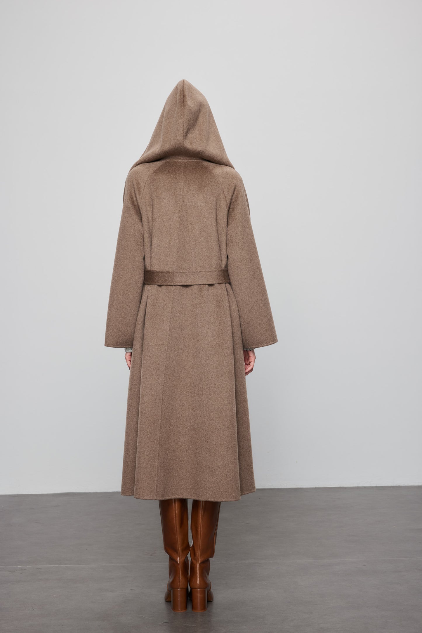 Deep Natural Hooded Cashmere  Wrap