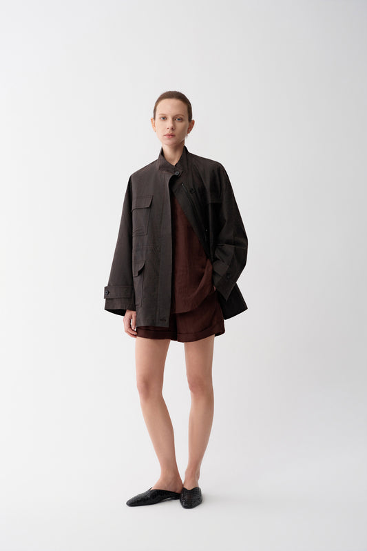 Artisan Drawstring Silk Jacket