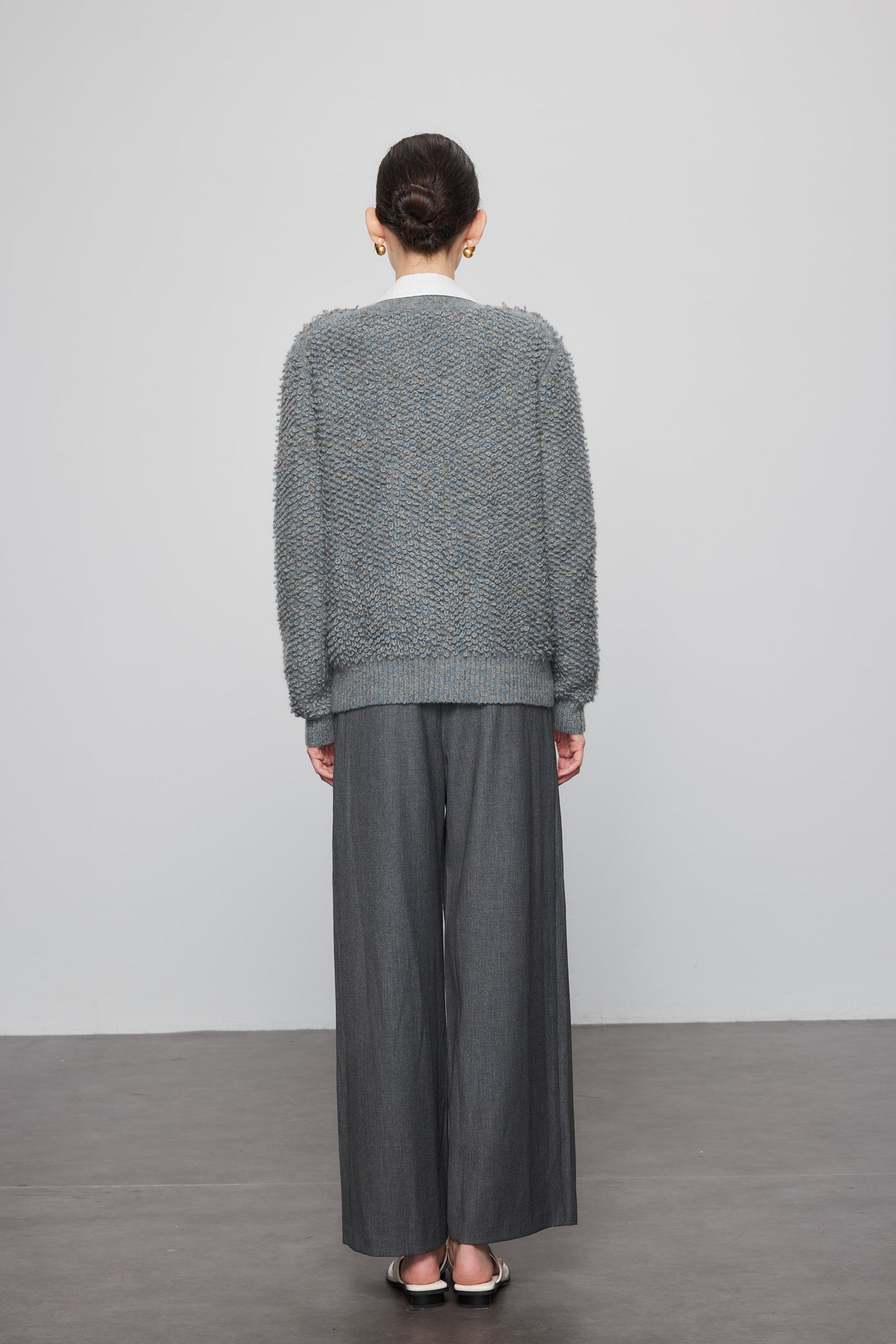 Loop Knit Cashmere Melange Cardigan