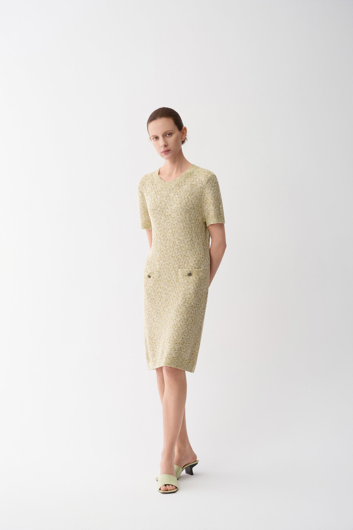 Sequin Tweed Linen Dress