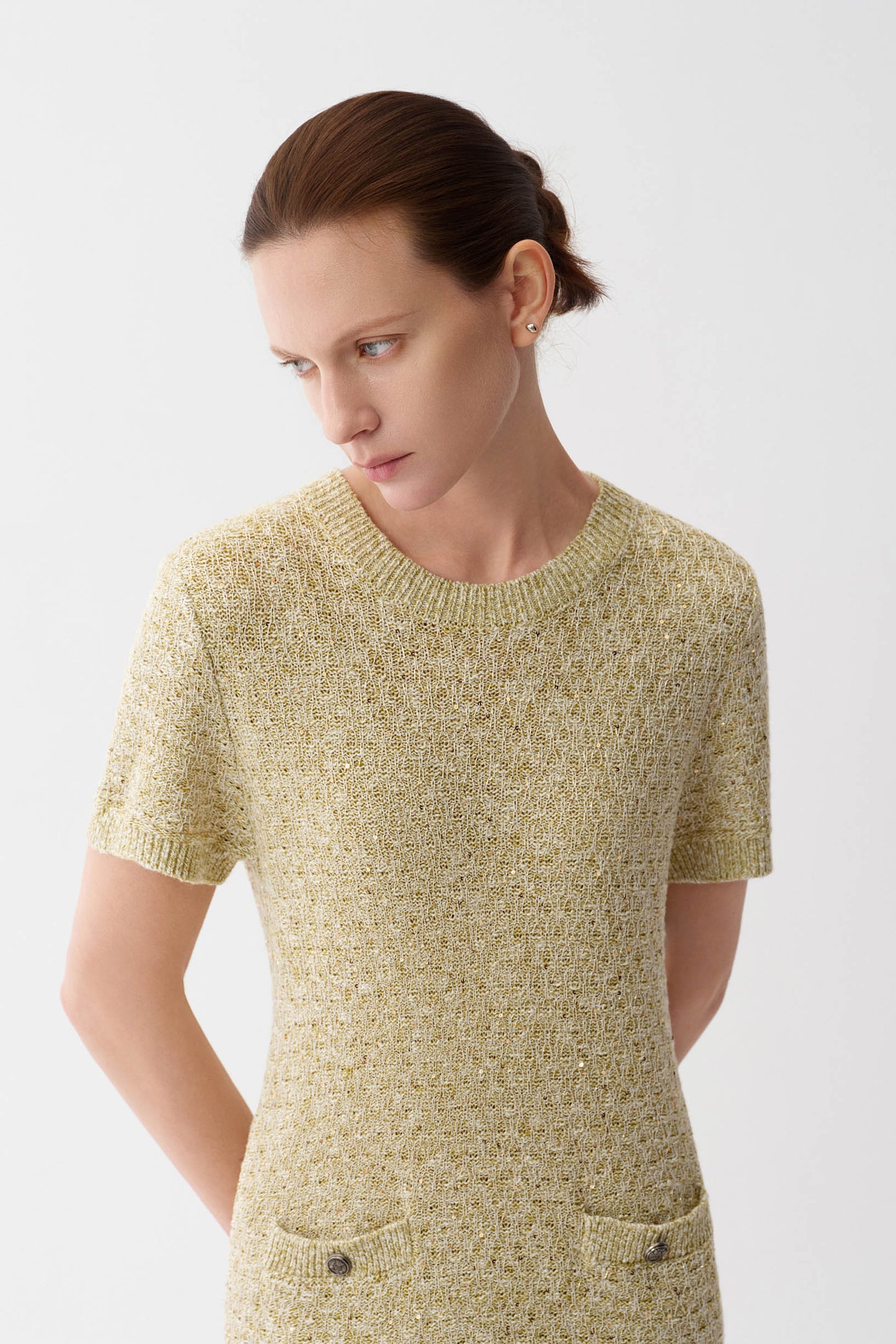 Sequin Tweed Linen Dress