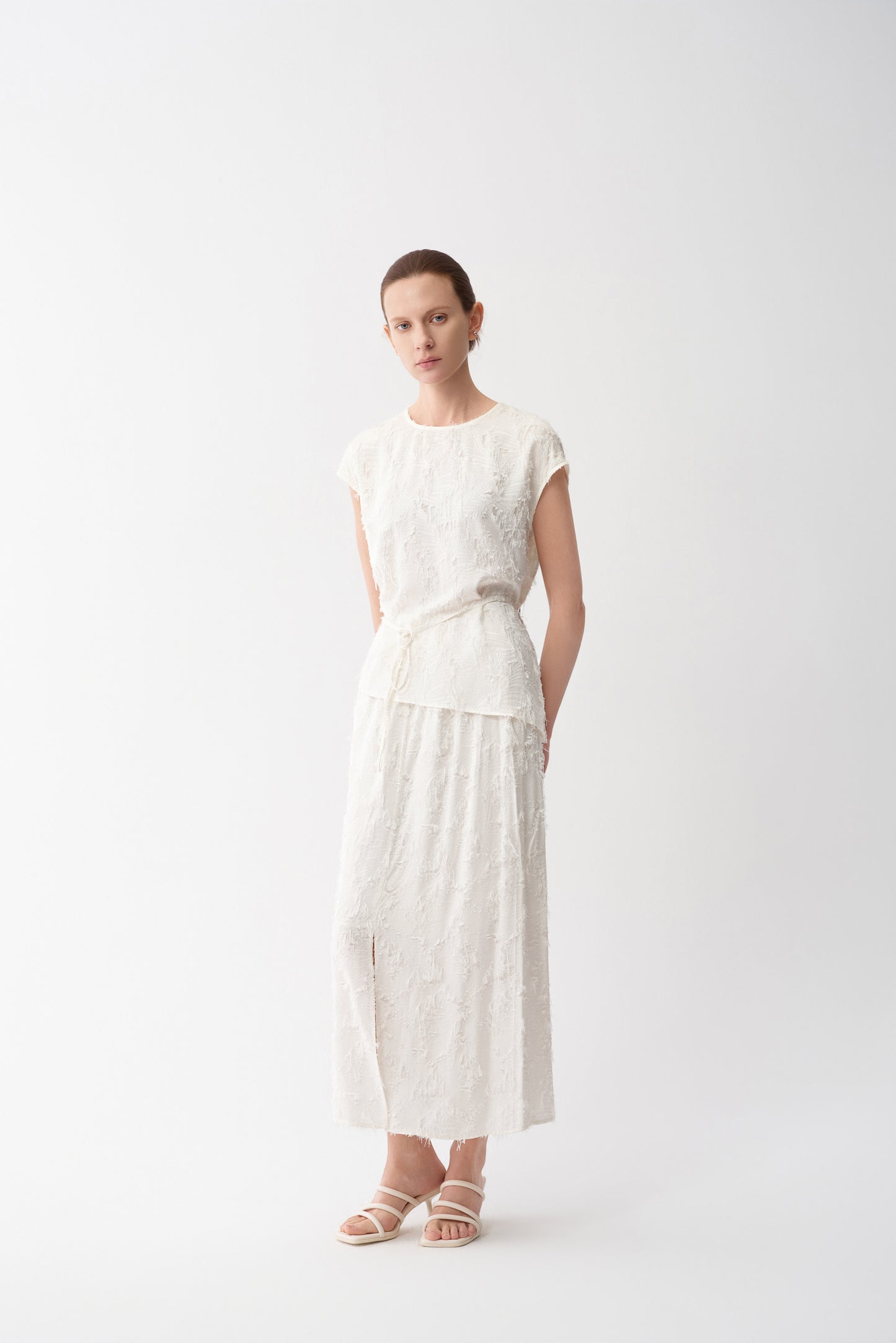 Clipped-Jacquard Skirt