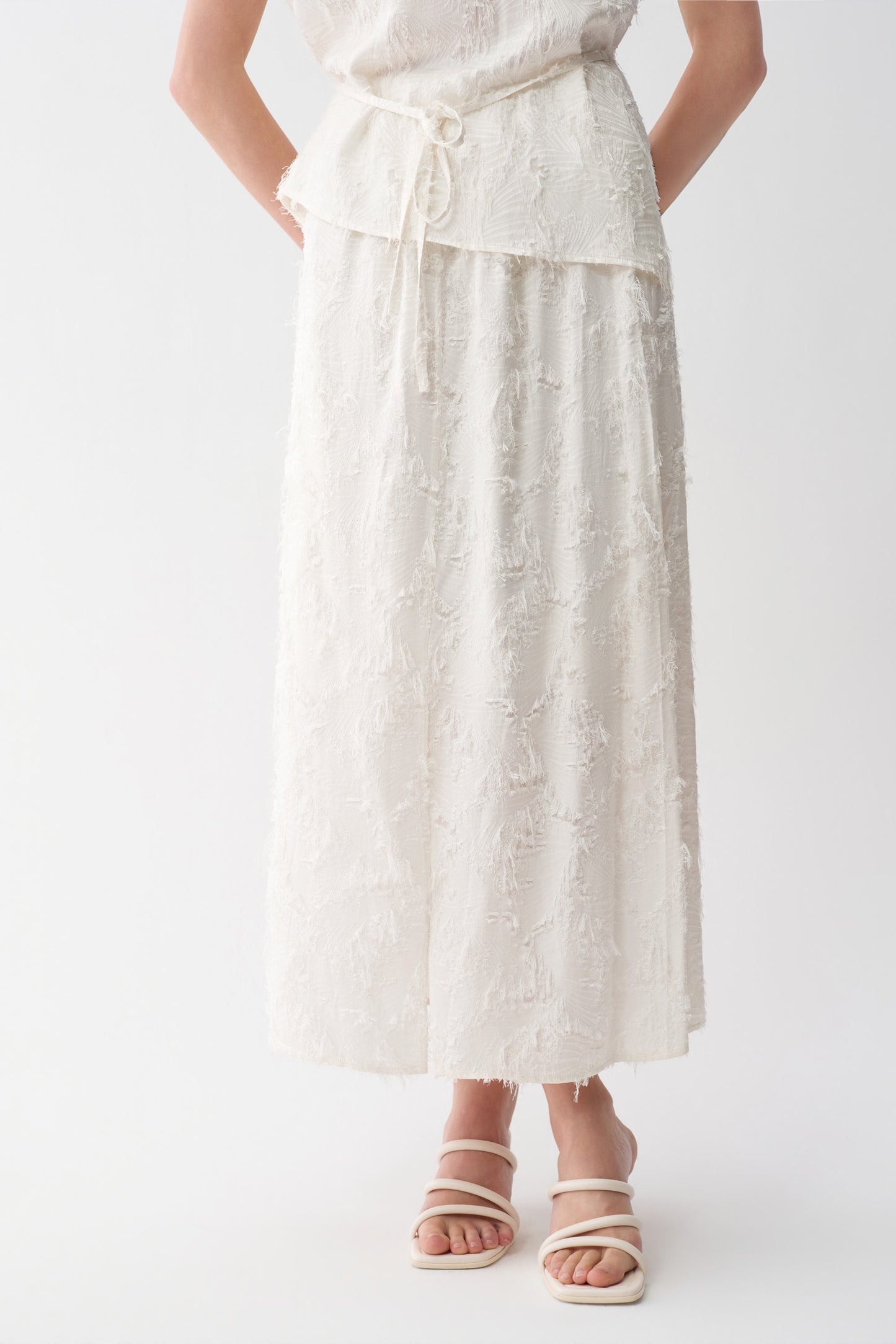 Clipped-Jacquard Skirt