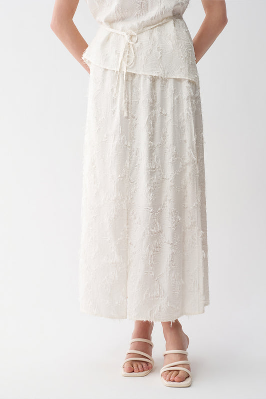 Clipped-Jacquard Skirt
