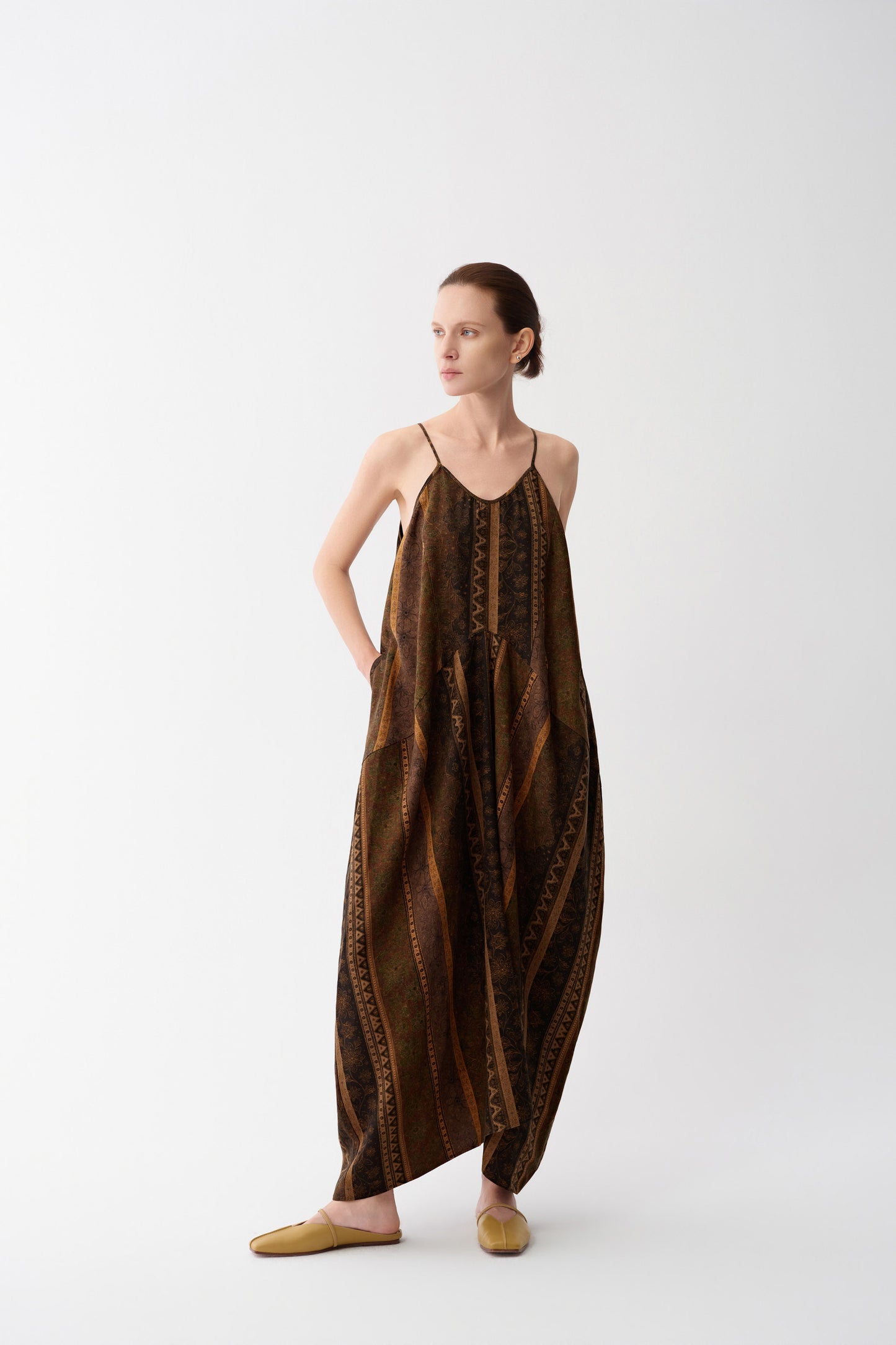 Textured Silk Camisole Dress