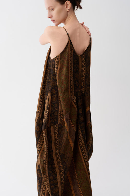 Textured Silk Camisole Dress