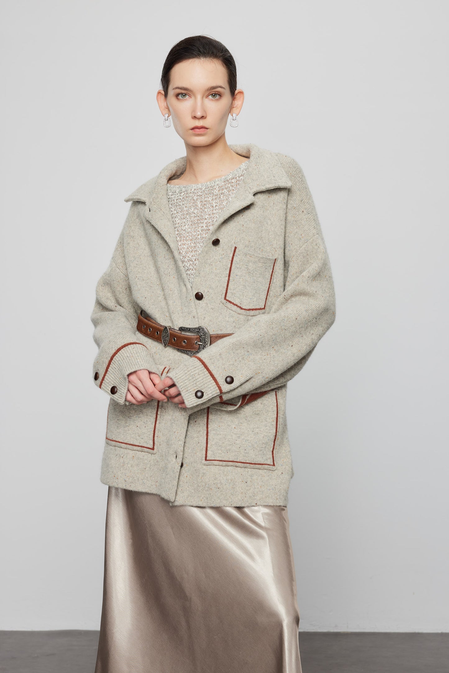 Wool Yak Blend Pocket Shirt Coat