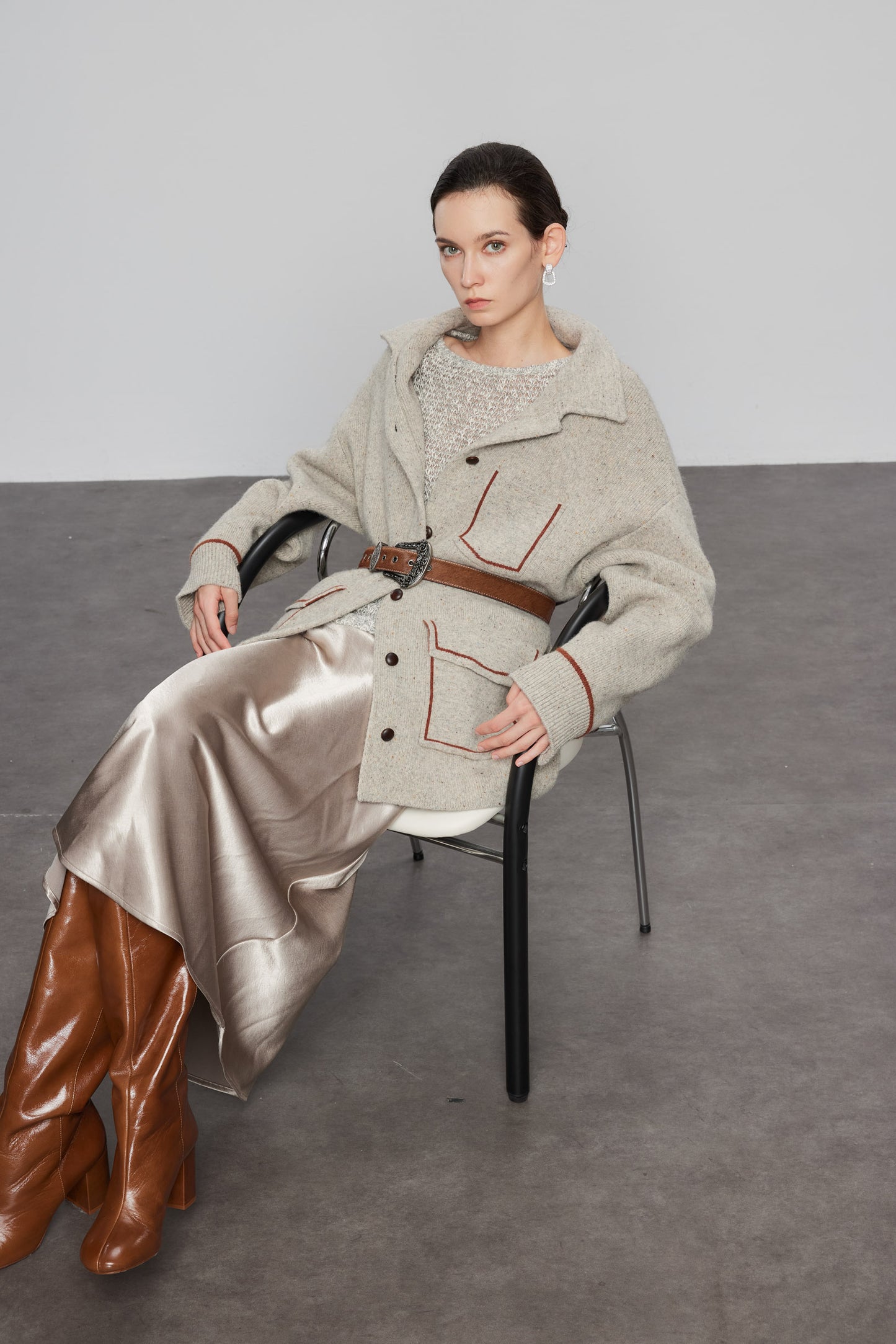 Wool Yak Blend Pocket Shirt Coat