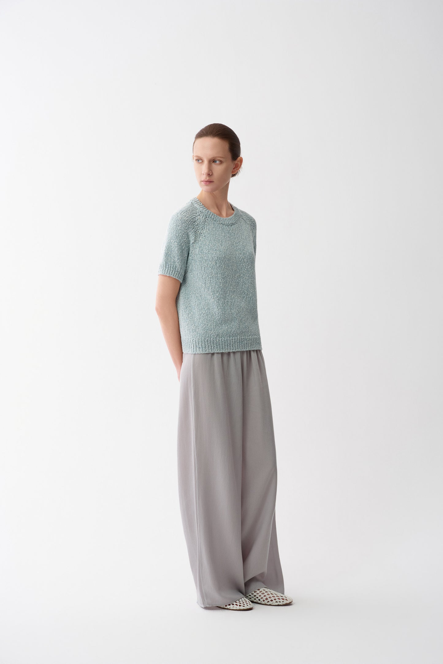 Slub Cotton Short-Sleeve Top