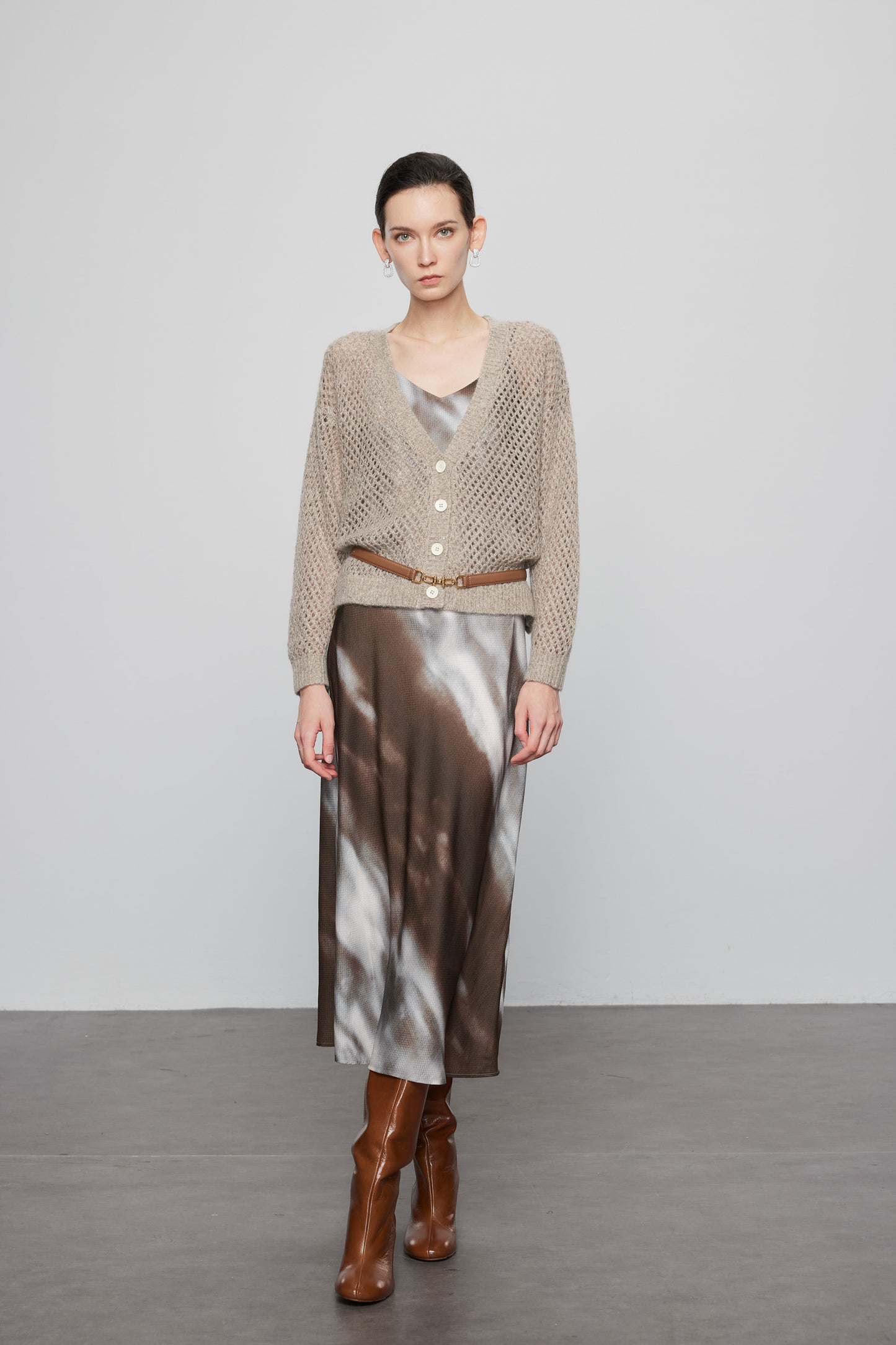 Sequined and Cutout Cardigan