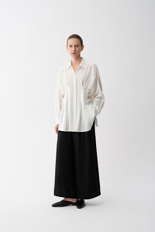 Gathered-Waist Cotton Shirt