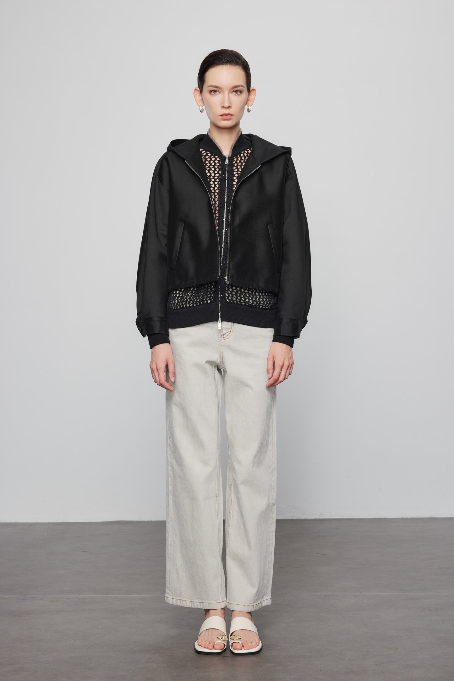 Silk Wool Hooded Jacket