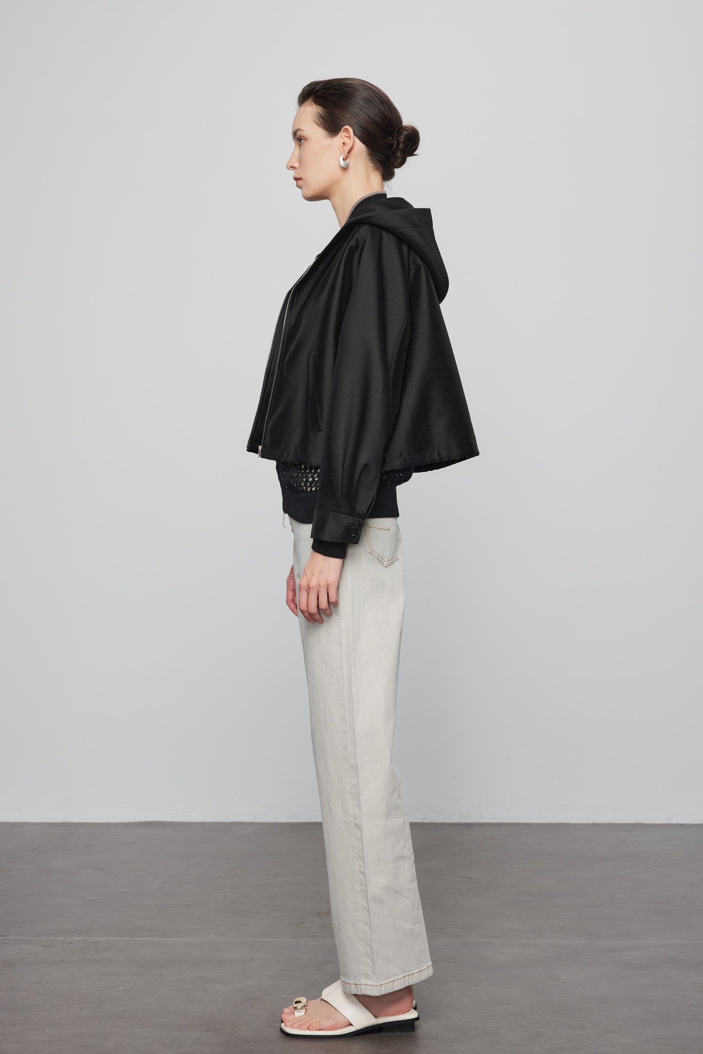 Silk Wool Hooded Jacket